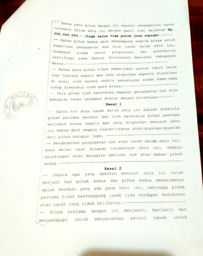 Dugaan Rekayasa Penyidik Polres Maros dan BPN Maros , BS Tempuh Jalur Hukum di PN Maros