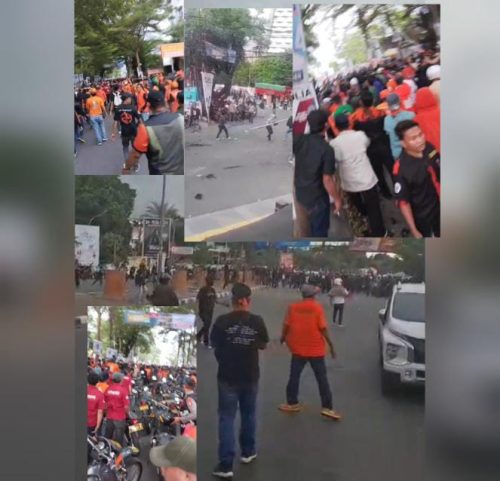 Debat Kedua Pilgub Sulsel Ricuh, Massa Saling Lempar Batu dan Adu Jotos di Luar Arena