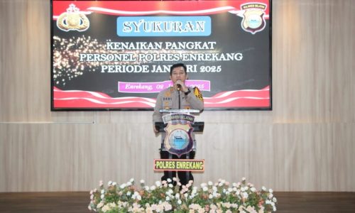 Korps Raport Kenaikan Pangkat Reguler 17 Personil Polres Enrekang Per Januari 2025 Gelar Syukuran