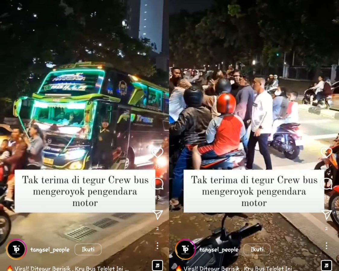 Viral Kru Bus Keroyok Pemotor Diduga Gara-Gara Klakson Telolet