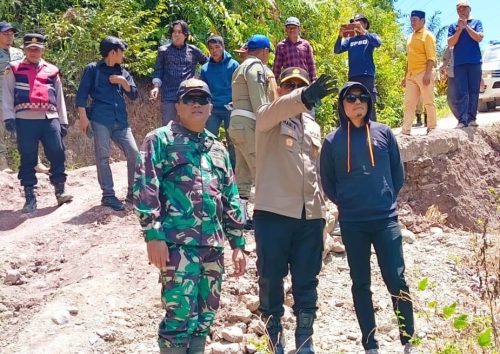 Jalan serta Jembatan Amblas di Bungin Enrekang, Bupati, Kapolres dan Dandim Tinjau Lokasi