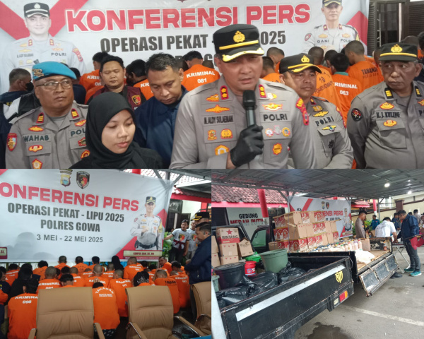 Selama Operasi PEKAT, Polres Gowa Sita Ribuan Miras Berbagai Jenis, 270 Tersangka Diamankan