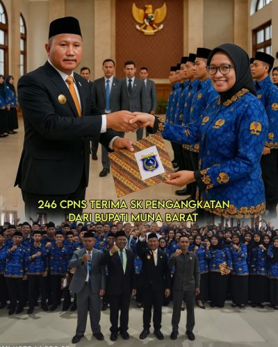 Bupati Mubar Serahkan SK kepada 246 CPNS Formasi 2024 dan 2 Alumni STTD