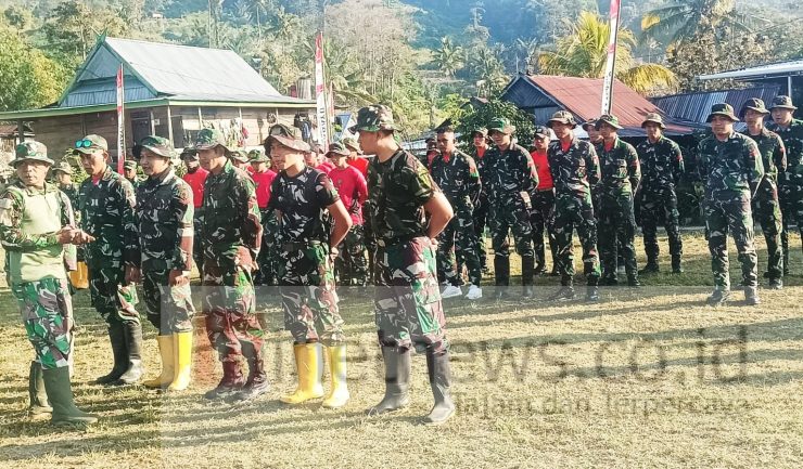 Pagi Ini, Personel Satgas TMMD 125 Laksanakan Apel Pengecekan Sebelum Menuju Sasaran