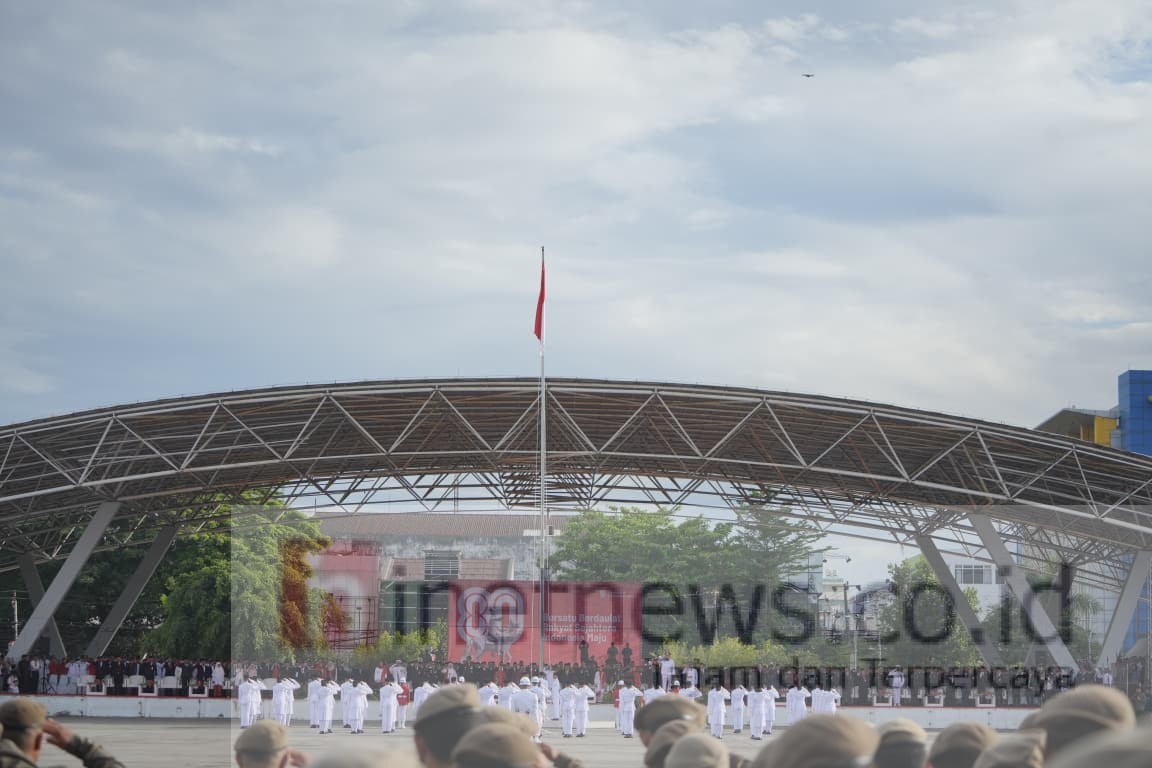 Langit Karebosi Saksikan Pengibaran Sang Merah Putih di HUT RI ke-80 Makassar