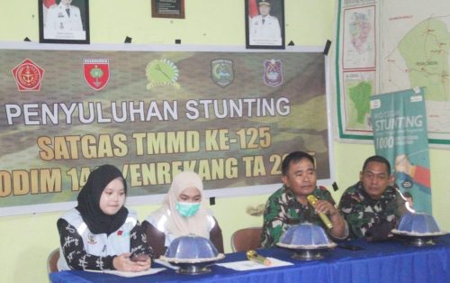 Satgas TMMD ke-125 Kodim 1419/Enrekang Gelar Penyuluhan Stunting Di Dusun Marena