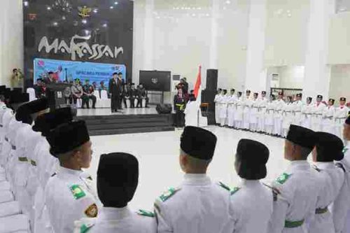 Pengukuhan Paskibraka Makassar 2025, Siap Kibarkan Merah Putih di HUT RI ke-80