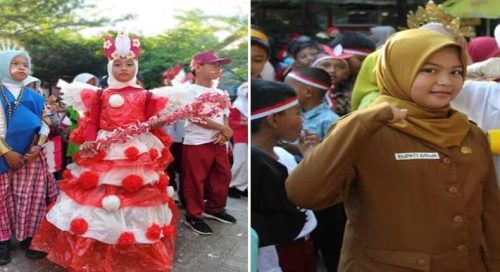 Karnaval Kemerdekaan RI di SDN Borong, Peri dan Bupati Gowa Cilik Jadi Bintang