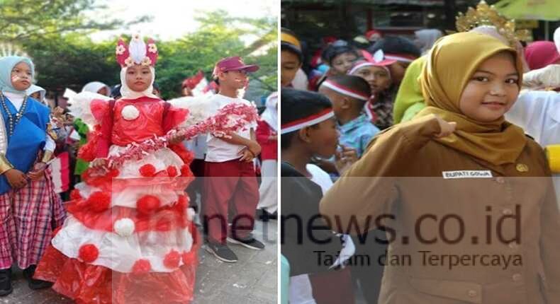 Karnaval Kemerdekaan RI di SDN Borong, Peri dan Bupati Gowa Cilik Jadi Bintang