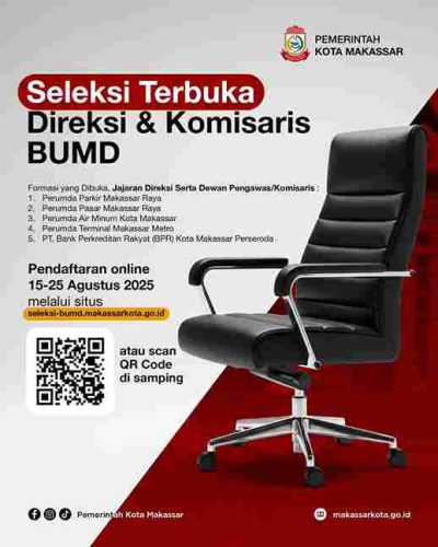 Cara Daftar Seleksi Direksi dan Dewas BUMD Makassar, Simak Persyaratannya