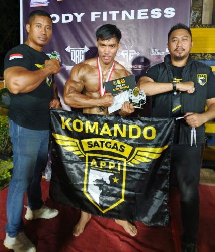 Atlet Binaraga Satgas DPP APPI, Alfian Appink Raih Juara 2 Body Fitness di Sidrap
