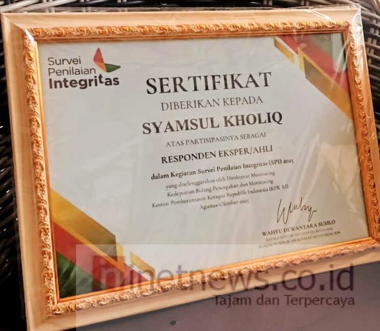 Berintegritas Penerima Sertifikat Ekspert/AHLI SPI- KPK RI 2024-2025