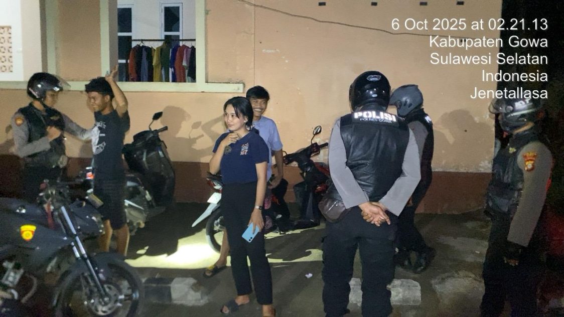 Cegah Kejahatan Jalanan, Polres Gowa Intensifkan Patroli Malam