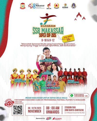 Gratis! Dispora Makassar Buka Pendaftaran Turnamen Sepak Bola SSB Super Cup 2025