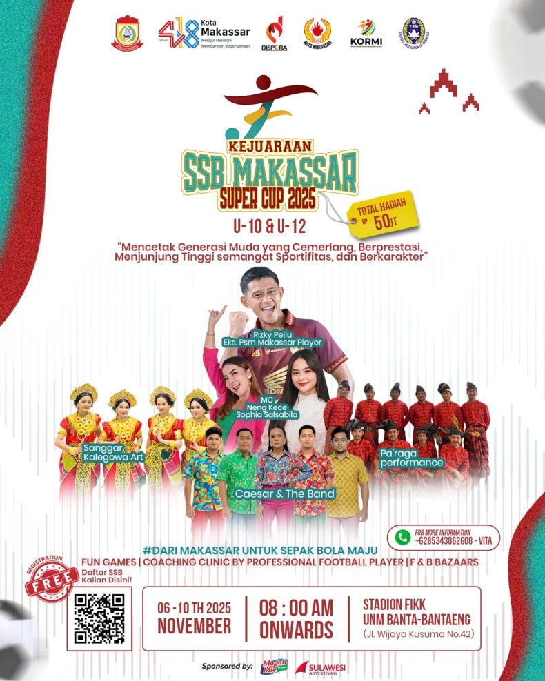 ratis! Dispora Makassar Buka Pendaftaran Turnamen Sepak Bola SSB Super Cup 2025